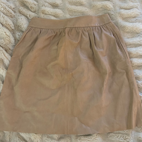 Tan Leather Alice and Olivia Skirt